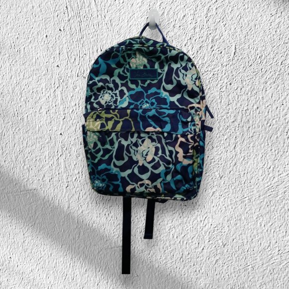 Vera Bradley Blue Floral Katalina Pattern Backpack Adjustable Straps/ nwot - Picture 1 of 14